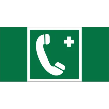 Знак безопасности BL-2915B.EC06''Тел.связи с мед. пунктом (скорой мед. помощью)''