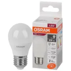                  Лампа светодиодная LED 10 Вт E27 4000К 800Лм шарик 220 В (замена 75Вт) OSRAM
               