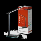 Светильник настольный светодиодный PLUS ССО-20Ч 12Вт 6500К 640Лм RGB-подсветка, сенсор, с адаптером ЧЕРНЫЙ IN HOME