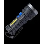 Фонарь ручной аккумуляторный 3Вт LED+3ВтCOB/Li-ion 18650 1200mAh/ABS-пл/индикатор/USB-шнур, КОСМОС