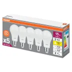 Лампа светодиодная LED 15 Вт E27 3000К 1200Лм груша 220 В (замена 125Вт) упак 5 шт OSRAM