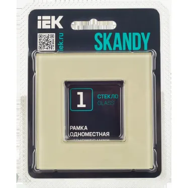SKANDY Рамка 1-местная SK-F21B стекло беж. IEK