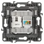 Розетка комбинированная RJ45+RJ11, Эра12, шампань, 12-3109-04