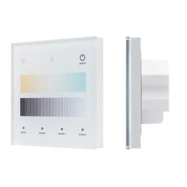 Сенсорная панель INTELLIGENT ARLIGHT SMART-DALI-301-11-1G-4SC-MIX-IN White (BUS/24V, Touch, 2.4G) (IARL, IP20, Стекло, 5 лет)