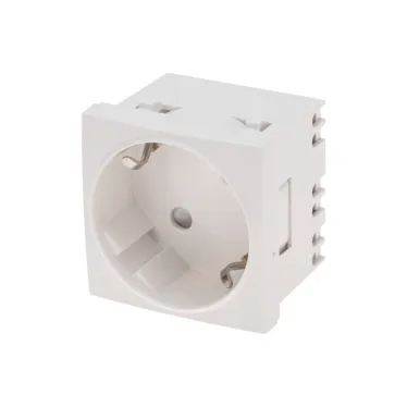 Розетка электрическая 45x45, CEE 7/4, 2K+3, 16A, белая