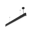                  Cветильник cветодиодный Angusta High 1505x35x90мм подвесной 52 Вт 4000 К IP40 RAL9005 черный муар с рассеивателем опал
               