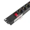 Блок розеток PDU TERACOM PRO 19'' 1U 10А/250В 8 розеток Schuko с выключателем без шнура питания входной разъем C14 корпус алюминий черный