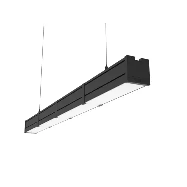 Светильник светодиодный Mercury Pro GL подвесной/накладной 1019 х 66 х 68 мм 15 Вт 4000 К CRI 90 RAL9005 черный муар с декоративным проводом 2 м и комплектом подвесов 2 м опаловый рассеиватель закаленное стекло аварийный автономный постоянного д
