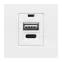 Розетка USB A+C, 2.1А, 2 гнезда, без индикатора, белая EKF