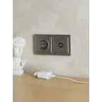 BRITE Рамка 2 поста IP44 РУ-2-БрС-44 сталь