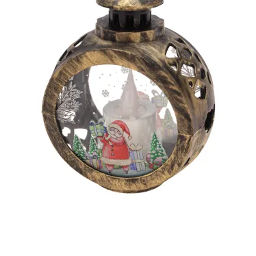 Фонарь декоративный со свечкой 9х5х13см, цвет корпуса бронзовый, цвет свечения теплый белый (батарейки в комплекте)