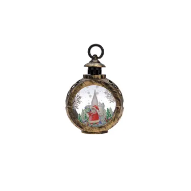 Фонарь декоративный со свечкой 9х5х13см, цвет корпуса бронзовый, цвет свечения теплый белый (батарейки в комплекте)