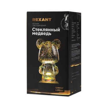 Ночник светодиодный Стеклянный медведь