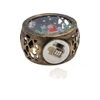 Фонарь декоративный со свечкой 9х5х13см, цвет корпуса бронзовый, цвет свечения теплый белый (батарейки в комплекте)