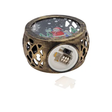 Фонарь декоративный со свечкой 9х5х13см, цвет корпуса бронзовый, цвет свечения теплый белый (батарейки в комплекте)