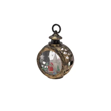 Фонарь декоративный со свечкой 9х5х13см, цвет корпуса бронзовый, цвет свечения теплый белый (батарейки в комплекте)