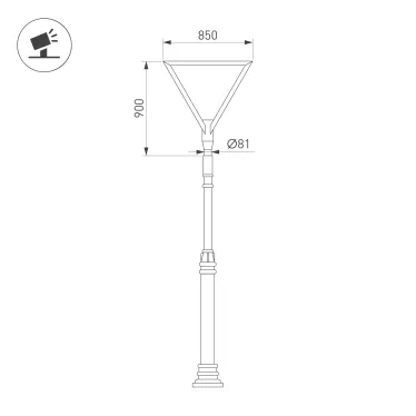 Светильник светодиодный OXOR-TRILEIS-900x850х80-50W Day4000 (BK, 120 deg, 230V) IP65 (ARL, IP20 Металл, 3 года)