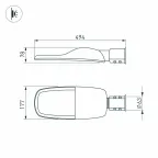 Светильник светодиодный OXOR-TURI-494х177-40W Warm3000 (GR, 144x75 deg, 230V) IP66 (ARL)