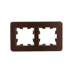 BRITE Рамка 2 поста РУ-2-1-Бр металл коричневый RE AL IEK