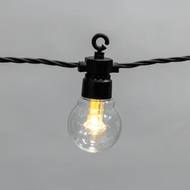 Гирлянда Лофт уличная, черный каучук, 20 прозрачных ламп х 1 LED, IP65