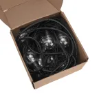 Гирлянда Лофт уличная, черный каучук, 20 прозрачных ламп х 1 LED, IP65