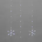 Занавес из росы с фигурами Снежинок 1,5х1,15м 156LED белый IP20 USB пульт управления