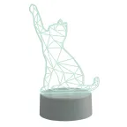 Светильник декоративный с эффектом 3D Кошка на батарейках 3AAA (не в/к) 1 светодиод RGB свет USB кабель в/к ULI-M501 RGB/3AAA CATTY/WHITE