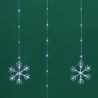Занавес из росы с фигурами Снежинок 1,5х1,15м 156LED белый IP20 USB пульт управления
