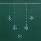 Занавес из росы с фигурами Снежинок 1,5х1,15м 156LED белый IP20 USB пульт управления