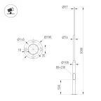 Опора освещения фланцевая OXOR-OT3-D108-L3000 (BK) (ARL, Сталь)