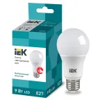                  Лампа светодиодная A60 груша 9Вт 230В 4000К E27 IEK
               