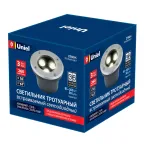 ULU-B10A-3W/2700K IP67 GREY Светильник светодиодный уличный. Архитектурный встраиваемый. Теплый белый свет (2700К). Корпус серый. TM .