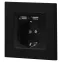 Розетка Intro Accent 6-410-05 , P+E Schuko со шторками, 16А-250В + 2хUSB, IP20, СУ, антрацит