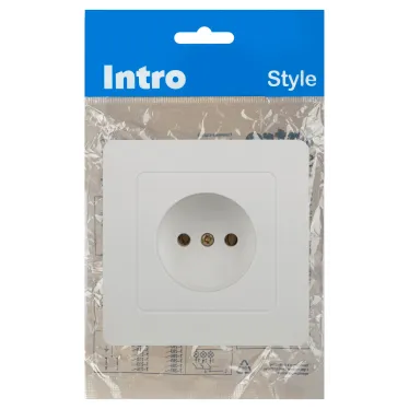 Розетка Intro Style 7-201-01 2P, 16А-250В, IP20, СУ, белый