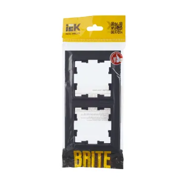 BRITE Рамка 2 поста РУ-2-БрГ графит
