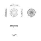 Cветильник cветодиодный подвесной SPP-402-0-50K-150 IP65 150Вт 15000Лм 5000К Кп«2 процентов КСС Д DOB