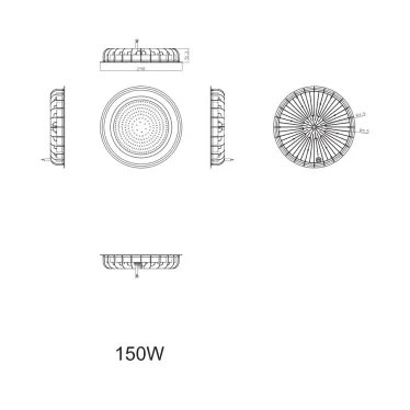 Cветильник cветодиодный подвесной SPP-402-0-50K-150 IP65 150Вт 15000Лм 5000К Кп«2 процентов КСС Д DOB