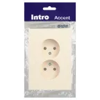 Розетка Intro Accent 6-204-02 2х2P, 16А-250В, IP20, СУ, AL/CU, слоновая кость