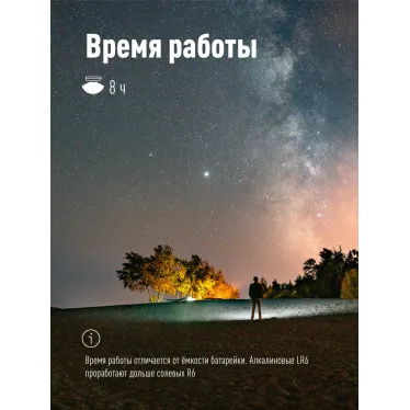 Фонарь-светильник , 24W LED, 3 батарейки АА, 130 Lm,