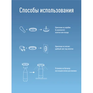 Фонарь-светильник , 24W LED, 3 батарейки АА, 130 Lm,