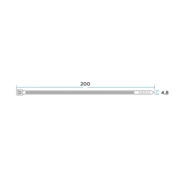 Стяжка нейлоновая 200x4.8 мм белая (100 шт)