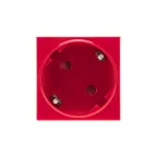 Розетка электрическая 45x45, CEE 7/4, 2K+3, 16A, красная