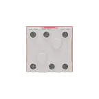 Розетка электрическая 45x45, CEE 7/4, 2K+3, 16A, красная