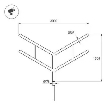 Кронштейн OXOR-SY4-3000x76-L1300 BLACK (Arlight, Сталь)