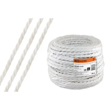 Ретро провод "Эко" 3х1,5 витой ГОСТ белый (50м) | SQ2801-0103 | TDM