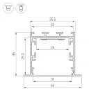 Профиль LINIA49-F-M-3000 BLACK (ARL, Алюминий)