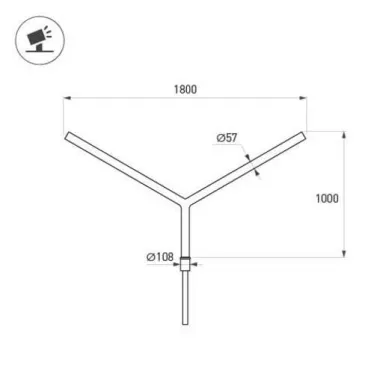 Кронштейн OXOR-SY2-1800x108-L1000 BLACK (ARL, Сталь)