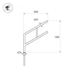 Кронштейн OXOR-SG2-1500x76-L1500 BLACK (ARL, Сталь)