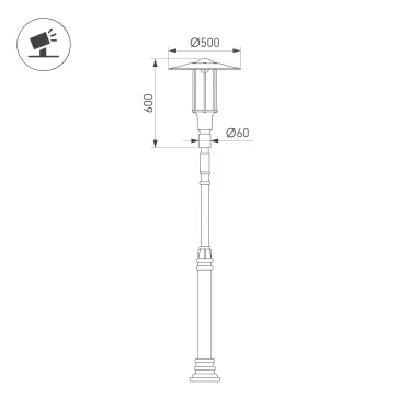 Светильник светодиодный OXOR-SHADL-C-500x600-35W Day4000 (BK, 120 deg, 230V) IP65 (ARL, IP20 Алюминий, 5 лет)