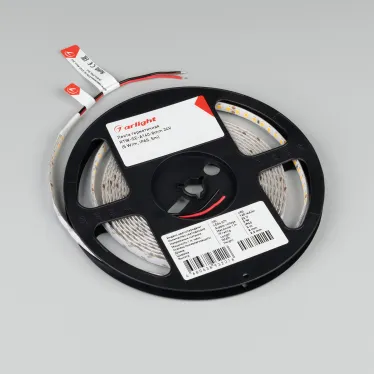 Лента светодиодная герметичная RTW-SE-A140-8mm 24V Warm3000 (5 W/m, IP65, 5m) (ARL, 2 года, 140 LED/m)